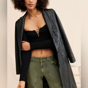 UO Lara Vegan Leather Coat